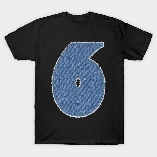 Number Six Blue Denim T-Shirt by jngraphs